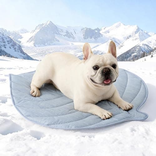 COZY KISS Dog Cooling Mat, Q-Max > 0.4 Leaf Shaped Pet Pad, Liquid Pee Proof Summer Mat for Cats, Washable Sleep Blanket for Bed Couch Floor Indoor, 27x23 inch, Blue