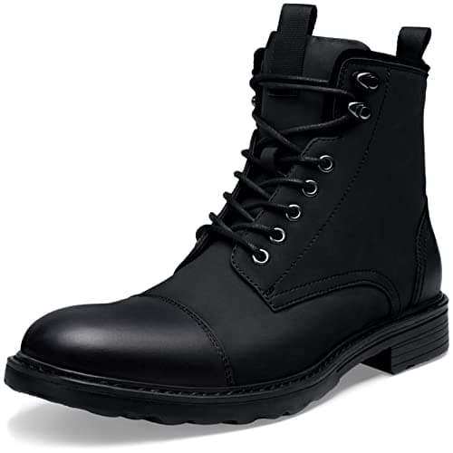 Vostey Mens Boots Motorcycle Casual Boots for Men Zipper Fashion Chukka Boots Mens(BMY8033A Black 11) - Image 1