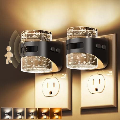 L LOHAS LED Motion Sensor Night Light, Bubble Night Lights Plug into Wall,2 Pack 5CCT Color Temperature Change Night-Light,Dimmable Nightlights with Dusk to Dawn Sensor for Rooms Bathroom Hallway - Image 1