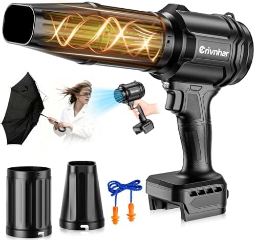 Cordless Leaf Blower for Milwaukee 18V Batteries, 125-MPH Handheld Dust Blowers with LED Light & 2 Nozzles, Battery Powered Variable Speed Turbo Blower for Leaves/Dust/Patio/Lawn/Snow(No Battery) - Image 1