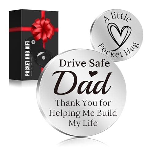 Dad Gifts for Fathers Day - Pocket Hug Dad Gifts with Drive Safe Dad from Daughter Son, Christmas Birthday for Father Husband Grandpa Boyfriend Men Gift - Personalized Fathers Day Keychains Gift - Image 1