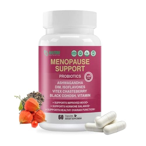 Menopause & Perimenopause Supplements for Women with Probiotics, DIM, Black Cohosh, Chasteberry & Isoflavones, Support Hormone Balance & Hot Flash, Night Sweats Relief - 60 Days (Made & Tested in USA) - Image 1