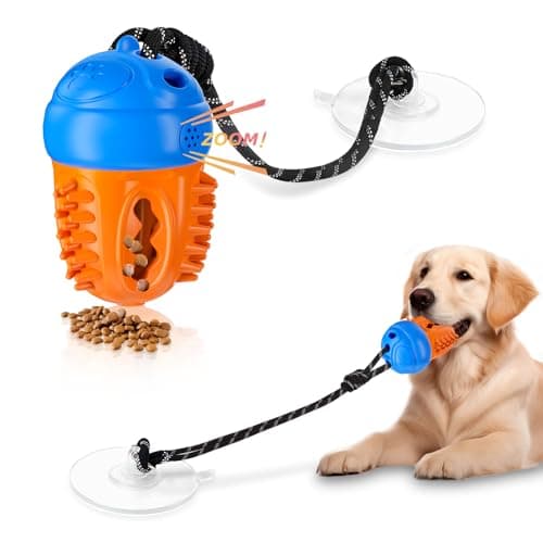 Duocharm Interactive Dog Puzzle Toy,Cognitive Dogs Toy to Stimulate Their Brain, Treat Dispensing Toys with Slow Feeder, Suction Cup Toys,Blue Orange