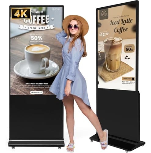 JIYANG 55 Inch 4K Indoor Digital Signage Floor Standing Digital Kiosks LCD Totem Monitor with WiFi HDMI/USB Input Auto Media Player Android System,Free Customization Logo - Image 1