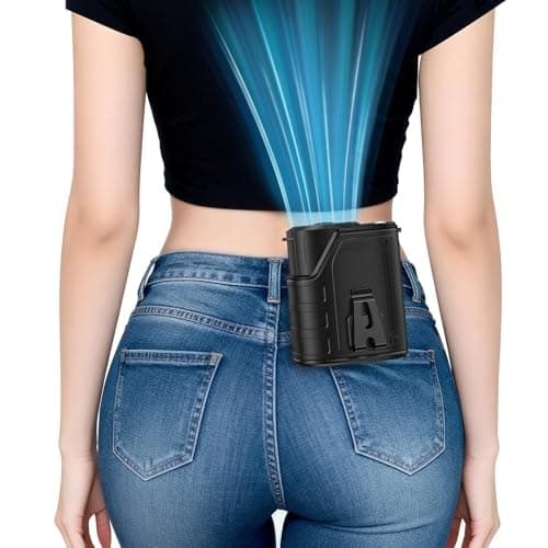 W & O Portable Fan Rechargeable,Personal Waist Clip on fan 4 Speeds & Flashlight Hands-FreeHanging Neck Fan, 20H Cooling For Outdoor Camping Travel (Black) - Image 1