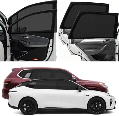 Car Window Screen for Cars and SUVs,4 Pack, Insect-Proof, Maintains Air Circulation, Sun Shading, Privacy Protection(for All 4 Windows) - Image 1