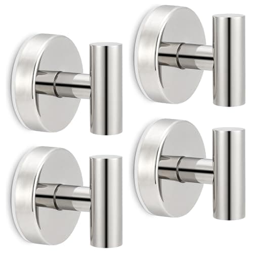 MNGD Towel Hooks Shower Suction Hook Towel Hanger for Bathroom Hanging Coat, Robe, Removable Wall Mounted Hook for Bedroom Kitchen Hotel Pool Chrome(4-Pack) - Image 1