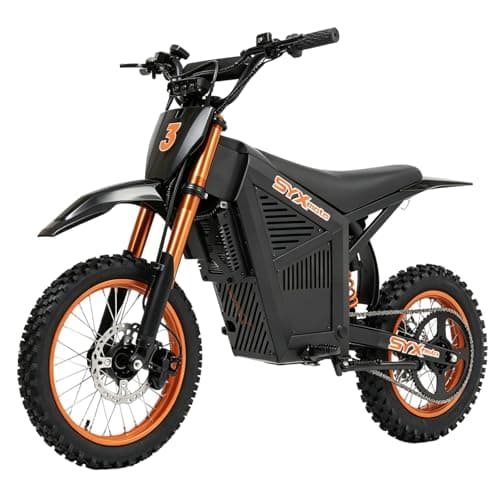 SYX MOTO ARC 48V 21Ah Electric Dirt Bike for Teens and Adults, 3000W Peak Motor Off-Road Motorcycle, 130N·m Torque, 37MPH Max Speed, 50 Miles Range, 3 Speed Modes, Up to 265LBS Capacity (Orange) - Image 1