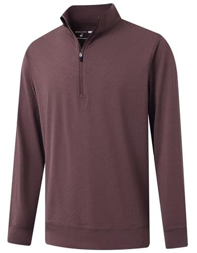 MICHEL ROUEN Mens Sweatshirts Quarter Zip Heather Athletic Dry Fit Mock Neck Long Sleeve Half Zip Pullover for Men - Image 1
