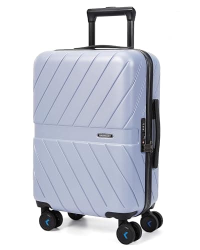 BAGSMART Carry On Luggage 22x14x9 Airline Approved, 20 Inch Lightweight Carry On Suitcase, Hard Shell Luggage with Spinner Wheels, 20 Inch Rolling Suitcases, Purple - Image 1