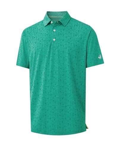 MICHEL ROUEN Golf Shirts for Men Performance Lightweight Quick Dry Pattern Collared Mens Polo Shirts Short Sleeve - Image 1
