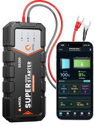 ANCEL BS200 Super Starter - Permanent Connected Auto Starting System with Super Capacitor, Ultra-Safe Car Battery Jump Starter & Battery Monitor, -40℉~176℉ Remote Jump Booster for 3.0L Vehicles - Image 1