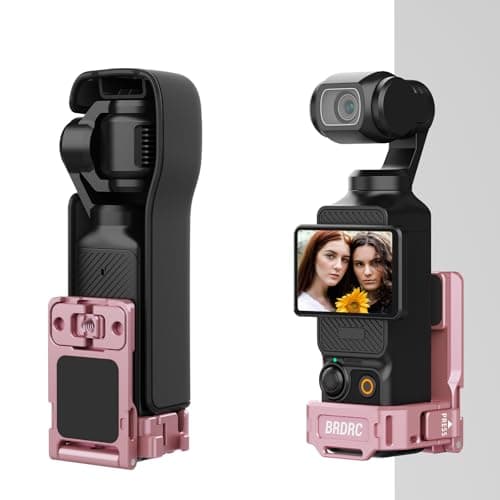Flymile Pocket 3 Magnetic Mount Stand, Expansion Adapter Magnet Holder & Cold Shoe for Xtra Muse 180° Adjustable Handle Aluminum Metal Clamp Frame Case Desk Base for DJI Osmo Pocket 3 Pink Accessories - Image 1