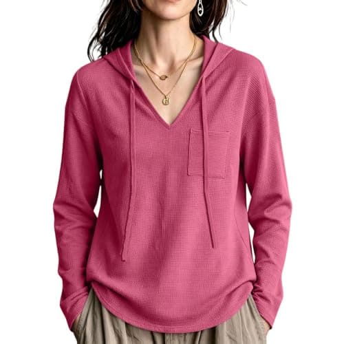 Lightweight Hoodies for Women Trendy Fall Fashion 2026 Hot Pink Large