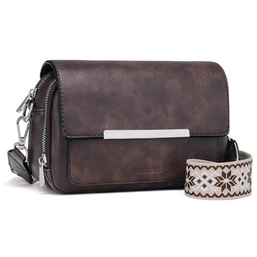 Roulens Crossbody Bags for Women Small Crossbody Wallet Purses with Card Slots Leather Shoulder Handbags Travel/Daily Use - Image 1