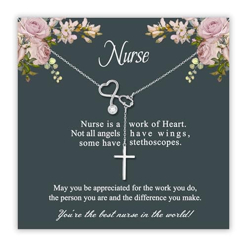 SmileBelle Nurse Necklace Gift for Women, Nurse Appreciation Graduation Essentials Gifts for Nurses Female,Nursing School Necklace Medical Assistant Accessories Jewelry Birthday Gifts for New Nurses - Image 1