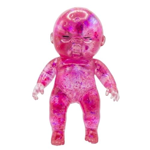 Baby Squishy Glitter Slow Rising Pink, Squishy Babies Sensory Fidget for Stress Relief, Soft Cute Squeeze, Desk Decor & Gift - Image 1
