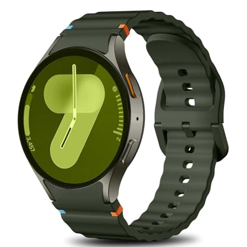 Ynitec Sport Bands Compatible with Samsung Galaxy Watch 7 6 5 4 Band 40mm 44mm Women Men - No Gap Soft Silicone Strap for Smart Watch S 7 6 5 4 FE, 20mm Wristbands for GalaxyWatch, Green - Image 1
