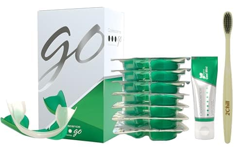Opalescence GO 15 Whitening Bundle - (7 Treatments) Hydrogen Peroxide Prefilled Teeth Whitening Trays and Travel Original Whitening Toothpaste 1 Oz - Mint Flavor - Includes Toothbrush 6238-1T - Image 1
