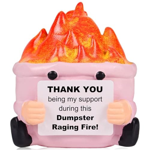 TTDOM Dumpster Fire Desk Accessories New Job Gifts for Coworker Boss Gifts for Women Social Worker Appreciation Gifts Dumpster Fire Funny Office Decor - Image 1
