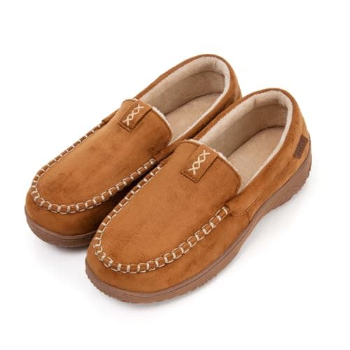 BOVTY Men's Moccasin House Slippers - Memory Foam Indoor Outdoor Shoes Breathable Slip-on Loafers - Image 1