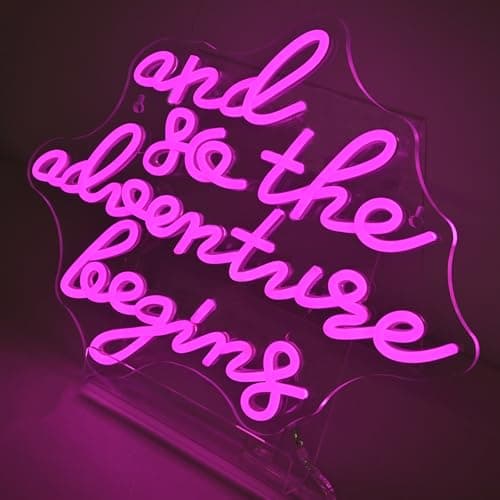 NXYX And So the Adventure Begins Neon Sign for Wall Decor Camper Signs Campervan Light Grad Gift Wanderlust Wall Art Home Neon Light And so The Adventure Begins Decor