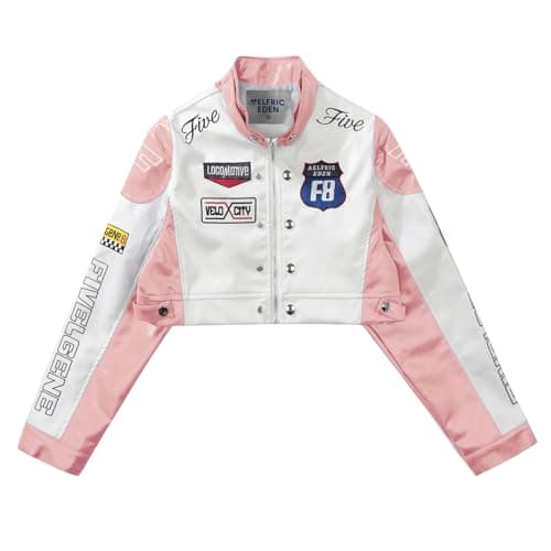 Aelfric Eden Cropped Leather Jacket Women PU Crop Moto Biker Racing Trendy Fashion Casual Coats