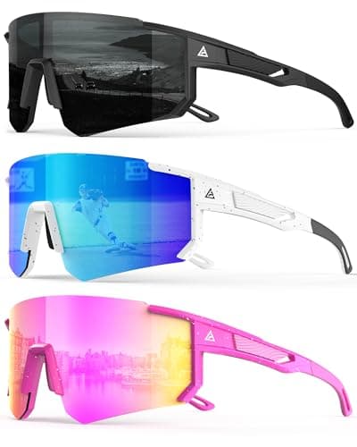 QALLY Polarized Sports Sunglasses for Men Women, UV400 Protection Mens Sunglasses Wrap Around Sun Glasses for Cycling Running - Image 1