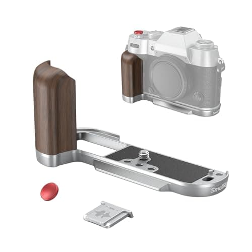 SMALLRIG X-T50 Handgrip, Wooden L-Shape Grip for FUJIFILM X-T50 Camera, Built-in Quick Release Plate for Arca, with Shutter Button and Hot Shoe Cover, Silver - 4735
