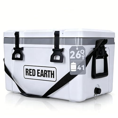 GiNT Ultra-Light 26 Quart Hard Cooler Insulated Portable Ice Chest, Great for the Beach, Boat, Fishing, Barbecue or Camping (White) - Image 1