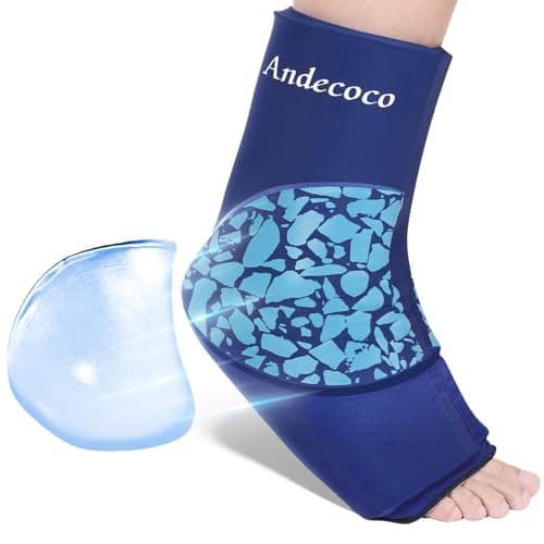 Andecoco Ankle Ice Pack Wrap Reusable Foot Ice Pack Compression Freeze Sleeve for Ankle Sprain, Plantar Fasciitis, Achilles Tendonitis - Image 1