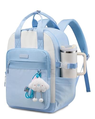 LOVEVOOK School Backpacks for Teen Girls Fits 15.6" Laptop, Lightweight Middle High School Bookbag with Large Bottle Holder for Kids, 30L Cute College Backpacks for Students Back to Schools,Blue