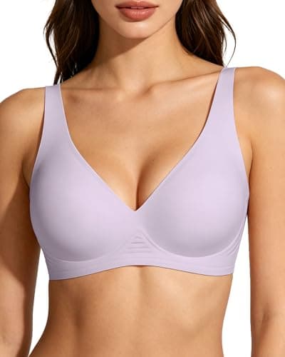 As Fairy Wireless Push Up Bra for Women Deep V Seamless Jelly Bras Support Comfortable No Wire Bralettes(Purple 38B) - Image 1