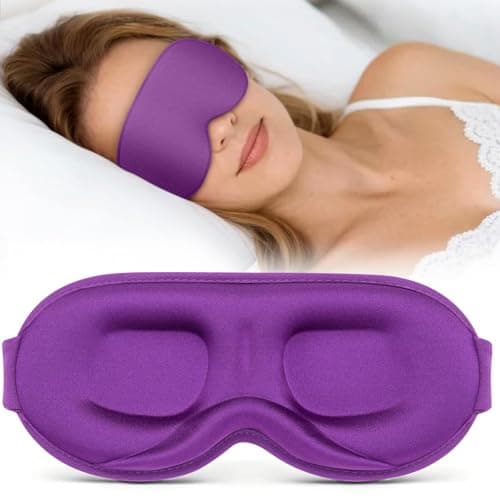 Vynix® Sleep Mask for Women Men - 100% Blackout Eye Masks for Sleep - 3D Soft Sleeping Mask for Side Sleepers - Zero Pressure Lash Extensions Eye Cover Shade for Airplane Travel Essentials, Purple