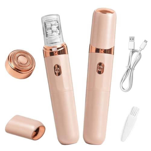 TRSAIM Epilator for Women, 2-in-1 Painless Facial Hair Remover, Rechargeable Electric Built-in LED Light Depiladora for Sensitive Skin, Gentle Root Removal for Face, Eyebrows, Lip, Legs, Bikini (Pink) - Image 1