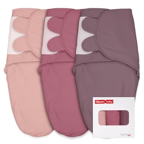 GLLQUEN BABY Girl Swaddles 0-3 Months - 3 Pack Baby Swaddles Sack for Newborn, Infant Sleep Sack, Easy Swaddling Wrap, Soft Color Gradient, Nursery Swaddle Blankets Essentials - Image 1