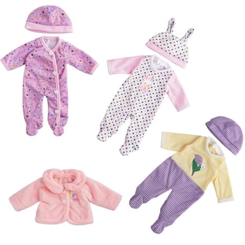 BABESIDE Alive Baby Doll Clothes for 8-12 Inch Dolls, 3 Set Doll Clothes Outfits, Baby Doll Accessories Romper Suit, Coat and Hat for Baby Dolls,Easter Pretend Play Accessories for Kids 3+ - Image 1