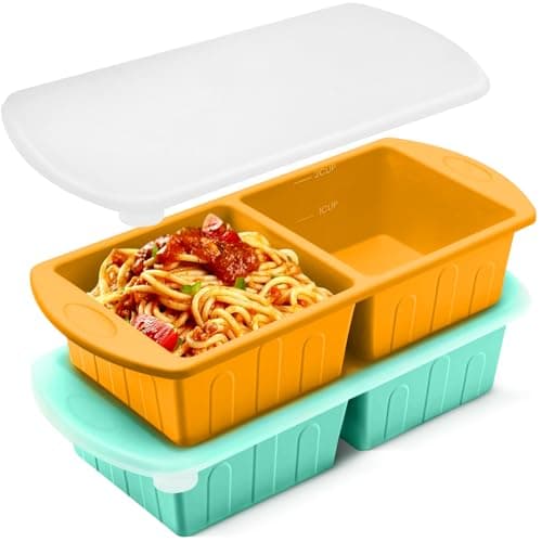 2 Pack Silicone Freezer Trays With Lid For Easy Storage Silicone Soup Freezer Molds 2 Cup ,Perfect For ice cube tray Freezing Broth Sauces Store Leftovers , Leakproof, Easy Release Dishwasher Safe - Image 1