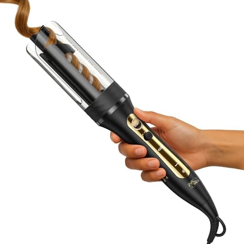 ZAVAREA Automatic Rotating Curling Iron for Long Hair - 1 Inch Curling Wand for Beach Waves & Loose Curls, Easy Hair Curler for Beginners, Anti-Scald & Frizz-Free, Dual Voltage for Travel