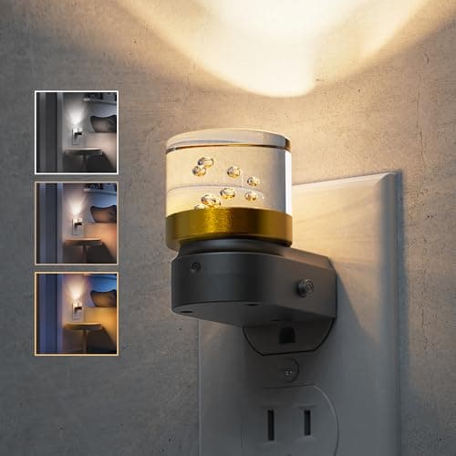 L LOHAS LED Night Lights Plug into Wall, 3000K/4000k/5000K Adjustable Color Temperature Bubble Night Light, Dusk to Dawn Sensor for Hallway, Bathroom, Rooms - Image 1