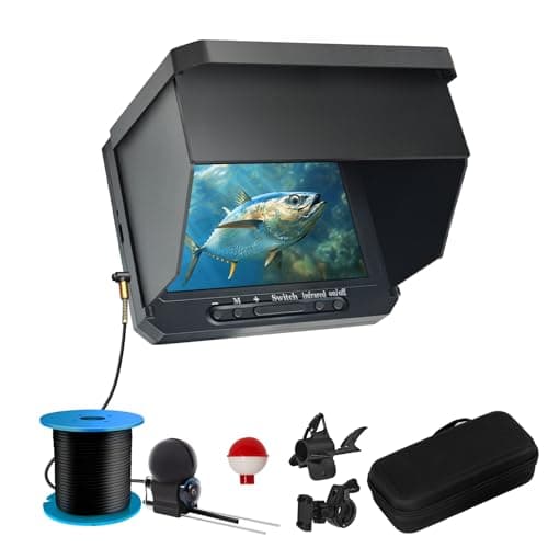 Underwater Fishing Camera Upgraded 5" Camera for Fishing with Infrared Night Vision,1080P HD Monitor,100ft Cable,Ice Fishing Accessory with Carrying Case for Ice,River,Lake,Boat,Kayak,Fishing Farming - Image 1