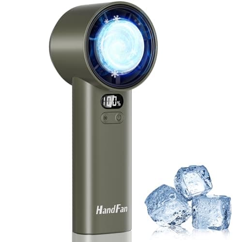 HandFan 5200mAh High Speed Handheld Turbo Fan, 1-100 Speeds Adjustable Powerful Cooling Ice Fan, Portable Mini Hand Fans Rechargeable, for Summer Beach Travel Concerts, Gifts for Women(Brown) - Image 1