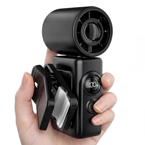 Portable Handheld Fan, Mini Clip On Fan with 4 Speeds, USB-C Fast Charging, Power Display, Handheld & Clip-On Dual Mode, Lightweight 0.26lb Personal Fan for Travel, Office, Outdoor, Stroller, Black - Image 1