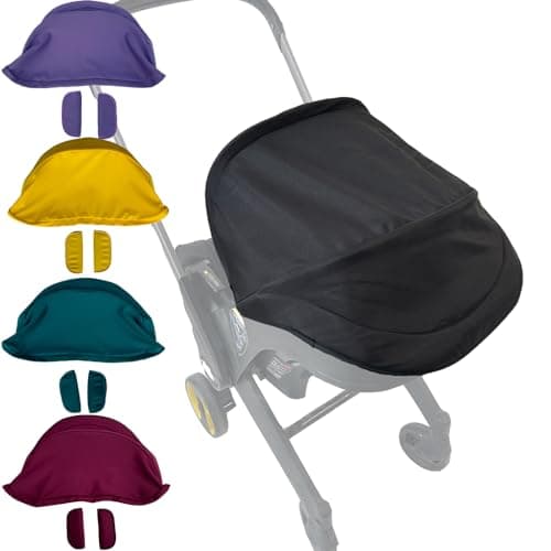 Feliliber Canopy Replacement Compatible with Doona Car Seat Strollers, 3-Piece Thickened Hood and Shoulder Pads Set, High-Opacity Sun Shade, 100% Real Photos, Machine Washable (No Rods) (Black)