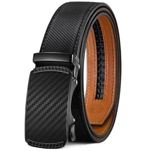 Zitahli Belt Men, Ratchet Belt Dress with 1 3/8" Premium Leather,Slide Belt with Easier Adjustable Automatic Buckle,Trim to Fit Size 30"-36" - Image 1