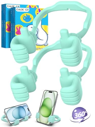Funny Gifts for Teen Boy Kid Man Cell Phone Stand: UPGRADE Adjustable Thumbs Up Lazy Phone Holder for Desk Fun Gadget for Him Guy Tween Woman Girl Adult Essentials Stocking Stuffer Who Have Everything - Image 1