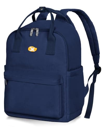 Lightweight Backpack for Women and Men, Water Resistant Small Laptop Backpack Purse Gifts for Travel Commute, Durable with Adjustable Shoulder Straps and Laptop Compartment (Dark Blue) - Image 1