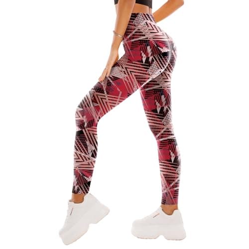 SINOPHANT High Waisted Leggings for Women - Full Length Capri Buttery Soft Yoga Pants for Workout Athletic(Full Geometric B,XXL) - Image 1