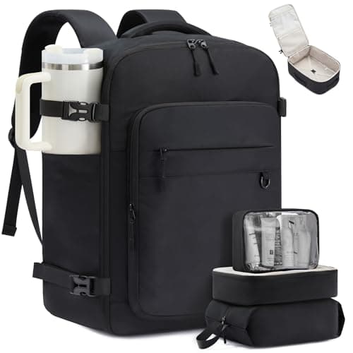 LOVEVOOK 40L Carry on Backpack, Large 17 Inch Travel Backpack for Women Men, Personal Item Bag Airline Approved with 3 Packing Cubes, Hiking Backpack Waterproof Weekender Essentials Casual Daypack - Image 1