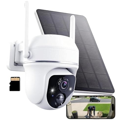 Goalake 3MP 2K Solar PTZ Security Camera, Battery Wireless Outdoor 360° View,AI Motion Detection,2-Way Talk,Spotlight Siren,IP65,No Monthly Fee,Cloud/up to 512GB SD Storage (Pre-Inserted a SD Card) - Image 1